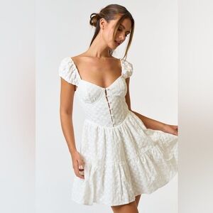 Eyelet Puff Sleeve Baby Doll Dress